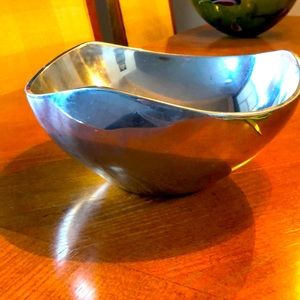 Nambe Tri-corner bowl designed by Richard K. Thompson.